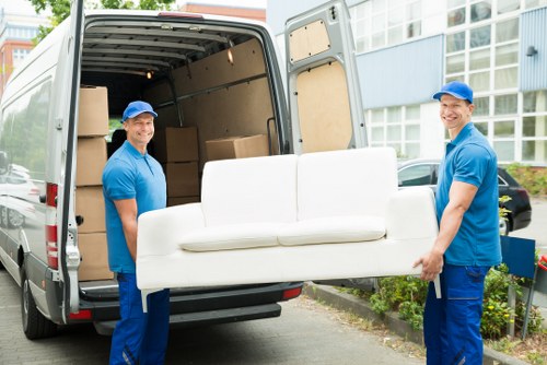 Professional packing boxes prepared for a Belgravia home move