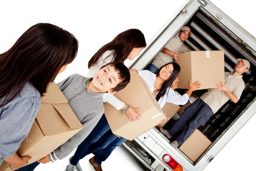 Removal team planning a home move in a Belgravia street