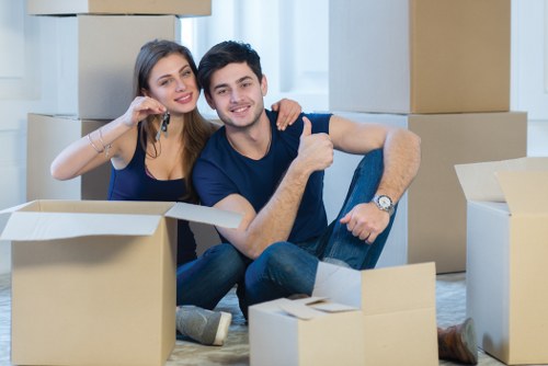 Movers handling a Belgravia townhouse relocation with careful packing