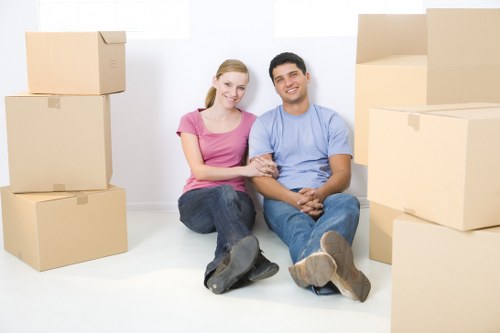Man and van handling boxes in central London