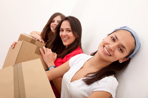 Removal van and moving equipment prepared for a central London move