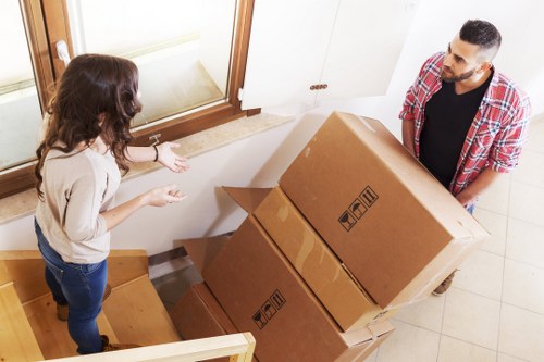 Packed boxes and furniture ready for a Belgravia relocation