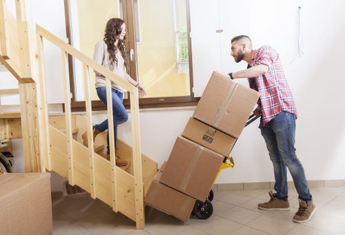 Local removals van positioned for a Belgravia property relocation