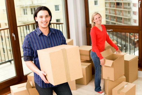 Furniture and equipment setup during a Belgravia office move