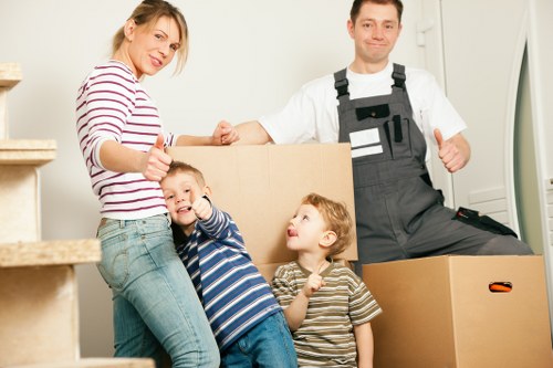 Sorted household items prepared for charity donation and recycling